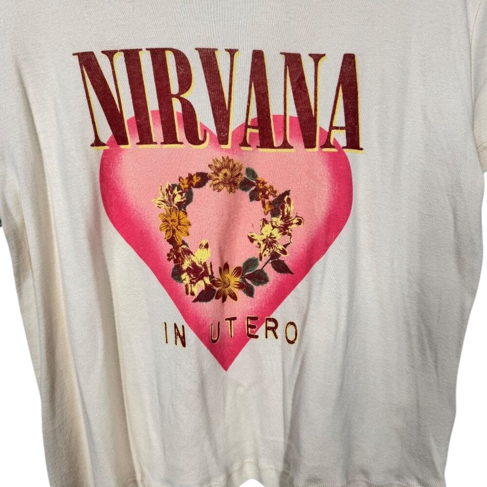 Daydreamer for Free People Nirvana Heart Shaped Box Shrunken Tee Medium New NWT - Picture 3 of 6
